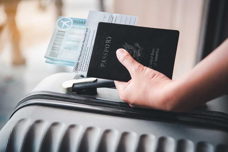 photo of holding passport
